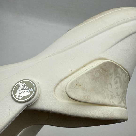 Crocs Women's US 9 Mercy Work, White/Silver Flowers Slip On Shoes - Picture 14 of 16